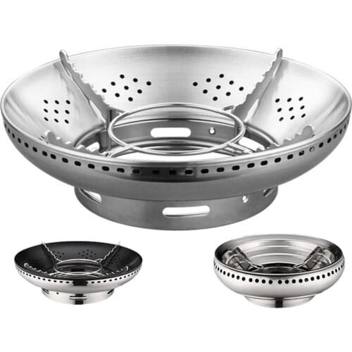 Wind Shield Protection Bracket Stainless Steel Grill Windshield Anti-slip Gas Stove Energy Saving Cover For Camping Kitchen