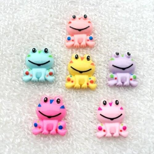 100pcs/lot mixed color 17*20mm resin crafts cartoon animal frog, scrapbook wedding accessories/festive dress decoration-A44A