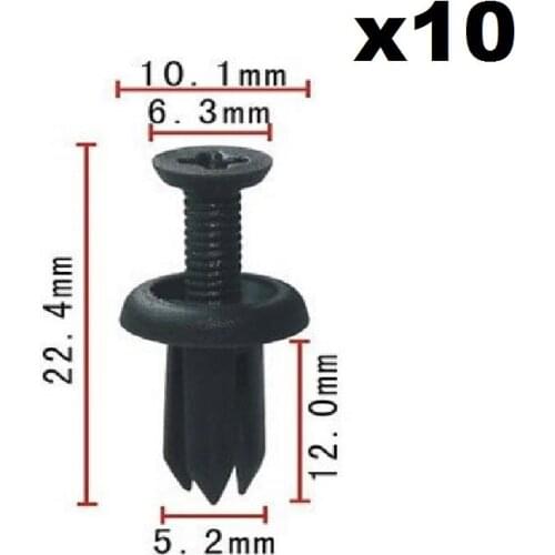 10x For Toyota Front Bumper Fascia Push Retainer Clip Nylon Fastener Rivet 08+ 90467-05090-B1
