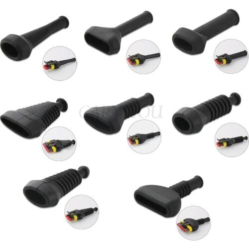 2Pcs Black Sleeve Cover Silicone Sleeve Harness Fit For AMP 1.5 connector Serie Waterproof Electrical Automotive Wire