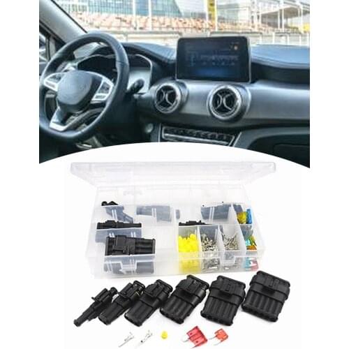 240PCS Wiring Seat Car Waterproof Connector Connector Male Female Pin Socket Wiring Spring Terminal Set Car Interior