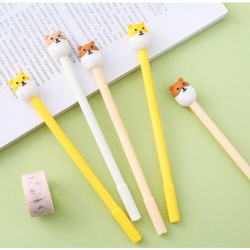 36 pcs/lot Hamster Gel Pen Cute 0.5mm Black Ink Neutral pen office School writing Supplies Stationery gift