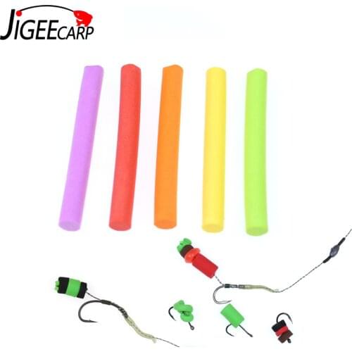 JIGEECARP 5Bags Carp Fishing Cylinder Foam Fake Carp Foam Baits 8mm Carpin Fish Pop Ups Zigrig Stick Accessories for Hair Rig