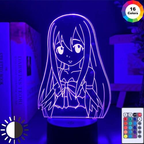 Anime Fairy Tail Ultear Milkovich Figure Led Night Light Lamp for Girls Bedoom Decor Usb Battery Powered Nightlight Dorm Deco