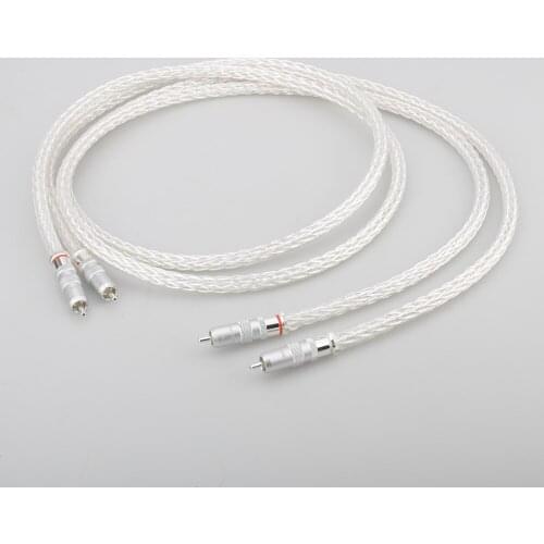 Audiocrast 8AG RCA Analogue Cable Interconnect cable Audio video extension cable OCC Silver Plated With Silver Plated RCA Plug