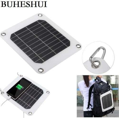 BUHESHUI Portable Solar Charger 5W Solar Panel Chager USB 5V Power Supply For Outdoor Activities High Efficiency Free Shipping