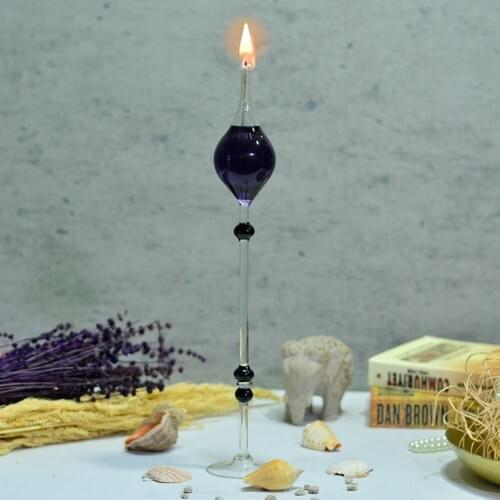 Flovart Flip Çisil Glass Oil Lamp Black-Oil lamp butter Gift