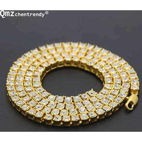 Hip Hop Bling Rhinestone Iced out Crystal Pharaoh Link Chain Necklaces Women Men Tennis Chain necklace Jewelry 5mm