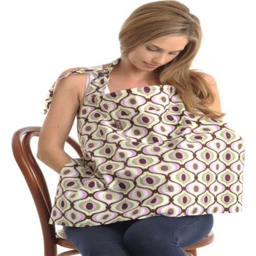 Baby Nursing Covers for Lactating Women Mom Nurse Wearing with Packet and Pads Cotton Breast-Feeding Covers