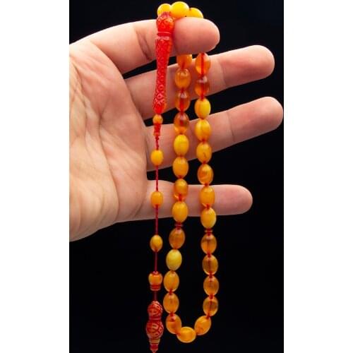 Islamic Tasbih Muslim Rosary Beads 33 Prayer Rosary For Men Bracelet For Men Accessory amber oltu amber stone Handmade Turkey