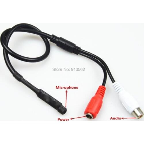 CCTV Surveillance RCA Mic Microphone Sound Monitor Audio Voice Pick- Up CCTV Camera