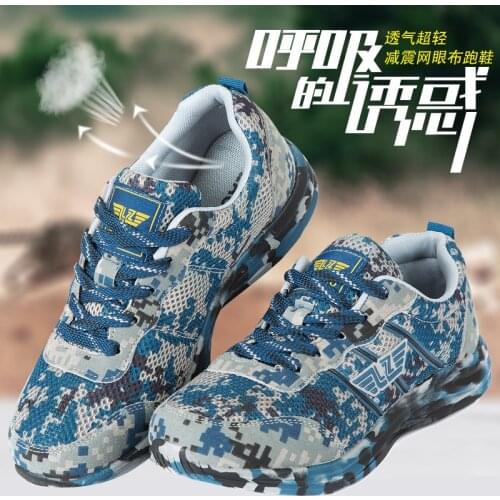 Camouflage mens shoes outside army net fabric shoes breathable cool yeezy trainning walk comforable air mesh shoes