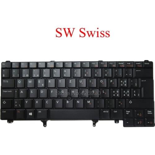 Backlit UK SW Keyboard For DELL For Latitude E6440 E6430S E6430 E6420 E6330 E6320 E6230 E6220 E5430 E5420M E5420 5420 Swiss new