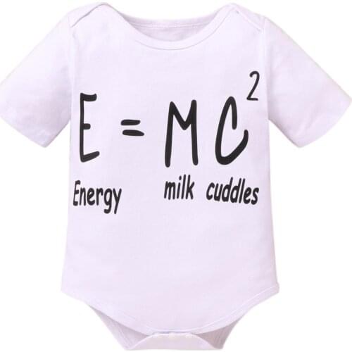 Mass-energy equation Print Bodysuit For Infant Newborn Short Sleeve Romper Baby Girl Boy Clothes Rompers Outfits Jumpsuit White