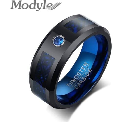 Modyle 8mm Black Tungsten Men Wedding Band High Quality Metal Anti Scratch Gents Business Ring