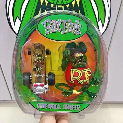 Rat Fink with Skateboard Joint Movable PVC Action Figure Collectible Model Toy Brinquedos Figurals 12cm