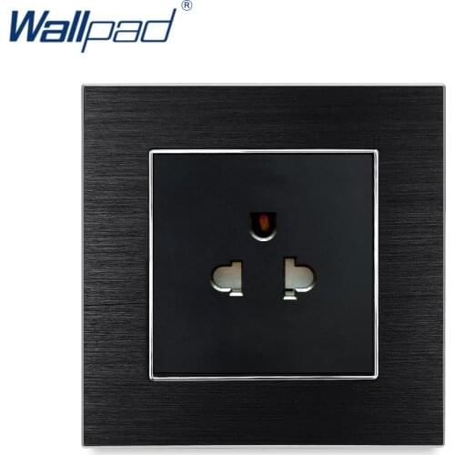 Hot Sales US Socket Wallpad Luxury Wall Light Switch AL Satin Metal Panel Mexico Canada USA Vietnam Thailand Wall Sockets