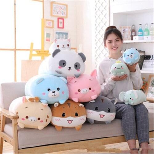 Kawaii Animal Plush Toys Cartoon Cute Elephant Pig Dinosaur Cat Bear Stuffed Doll Baby Toys For Kids Birthday Christmas Gifts