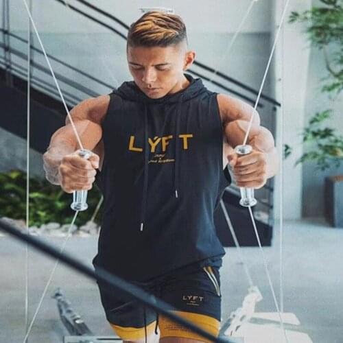 2021 Men Hooded Tank Top Cotton sleeveless Vest Summer Gyms Fitness Bodybuilding Workout Casual Fashion Brand Tops Clothing