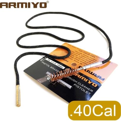 Armiyo Brush .40Cal .41Cal 10mm Pistol Bore Brushes Cleaner Gun Cleaning Kit Shooting Hunting Screw Thread Size 8-32
