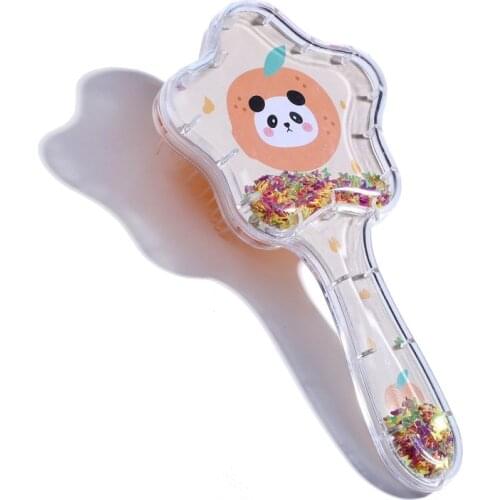 New Sequins Comb Massage Children Comb Cute Girl Comb Carry Long Hair Anti-knot Comb Hair Brush Star Comb