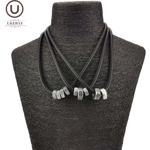 UKEBAY New Screw Accessories Black Choker Necklace Women Statement Necklaces Top Designer Handamde Jewelry Punk Style Jewellery