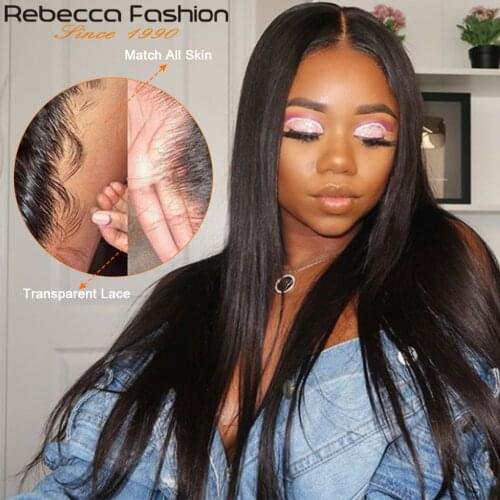 Rebecca 30 inch Wig Transparent Lace Front Wig Straight Human Hair Wigs for Women Remy Brazilian 13x4 Straight Lace Front Wig