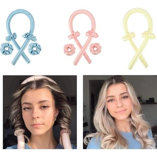Heatless Curling Rod Headband No Heat Curls Ribbon Hair Rollers Sleeping Soft Headband Hair Curlers Make Hair Curly Shiny