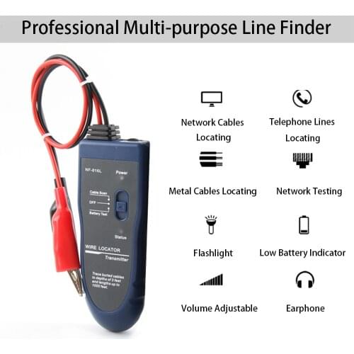 Underground Wire Locator Metal Detector NF-816L Cable Detection Instrument Concealed Wiring Line Finder Rechargeable Wire Finder