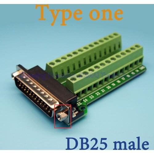 DB25 Serial port turn to wire terminals DR25 male plug turn to terminal DB25 adapter board