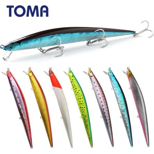 TOMA Trolling Minnow Fishing Lure 175mm 27g Slow Floating Wobbler Crankbait Pike Bass Artificial Hard Bait Fishing Tackle