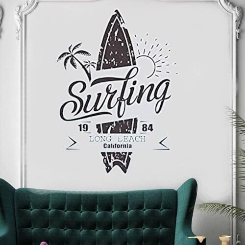 Surfing Palm Surf wall decals Surfer Boy Wall Decals Vinyl Wall Stickers For Living Room Vinyl Removable FM-126