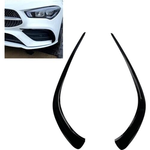 Front Bumper Spoiler Air Vent Trim Cover For Benz CLA C118 AMG 2020-2021 Black Car Exterior Decor Protect Moulding Accessories