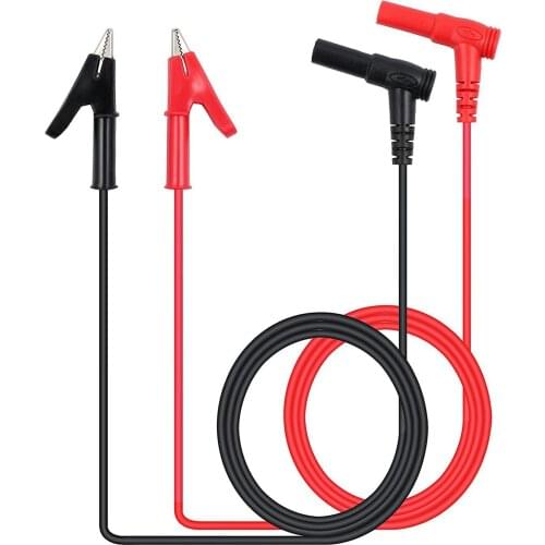 SHGO HOT-Pair Banana Plug to Alligator Clip Test Lead Crocodile Clip Lab Test Cable with Banana Plug Heavy Duty 1M Long for Mu