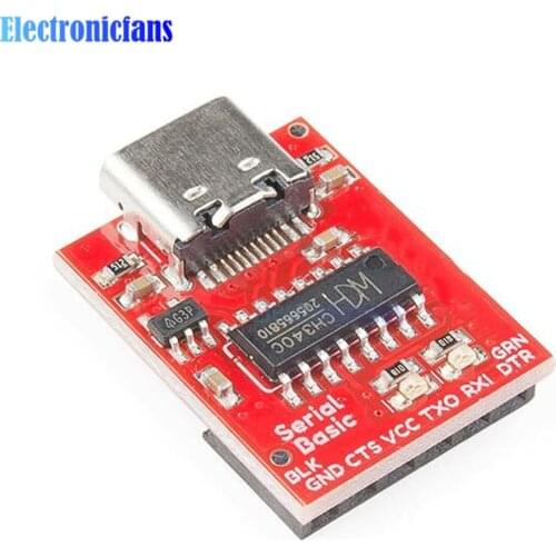 Type C to TTL Serial Port CH340C Module CH340 USB Bus Conversion Chip ISP Communicate Connector for STM32 Serial Port Download