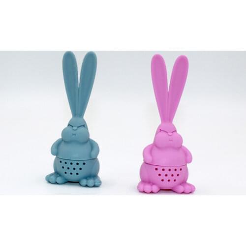 1Pc Reusable Tea Strainer Healthy Rabbit Shape Silicone TeaI Strainer Tea Infuser Tea Bag Tea&Coffee Strainer Teapot Accessory