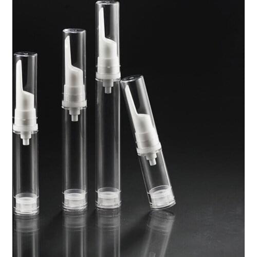 12ml/15ML clear airless bottle white pump lotion emulsion serum sample eye essence hyaluronic toner mist sprayer skin packing