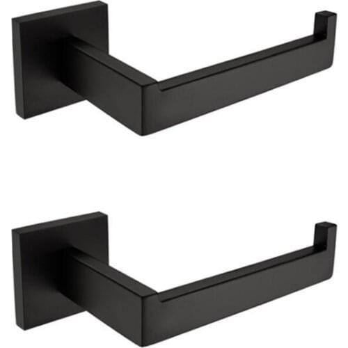 2 pieces black color Toilet paper holder or towel holder & dispenser stainless steel roll hanger wall mount SM456