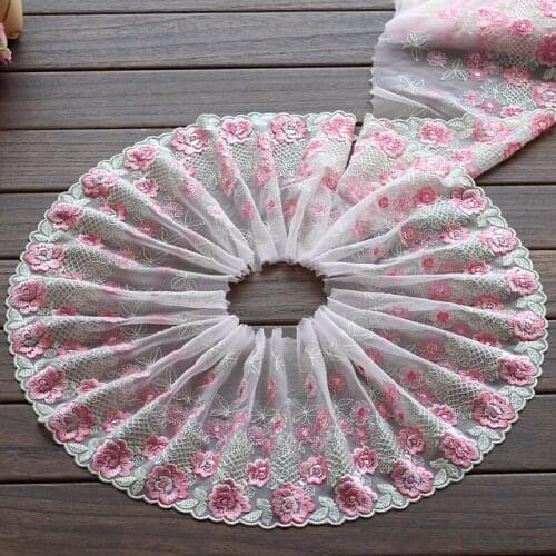 2yards/lot 7.49Inches Wide Embroidered Tulle Lace trim mesh Lace Ribbon~French Lace Fabric~High Quality