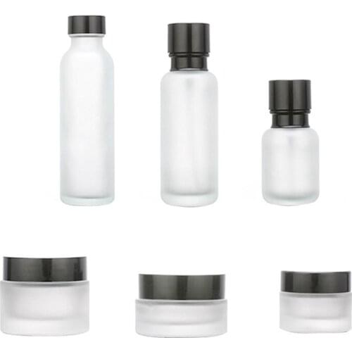 20/30/50g Cream Jar 50/120/150ml Empty Glass Essence Lotion Toner Dispenser 667D