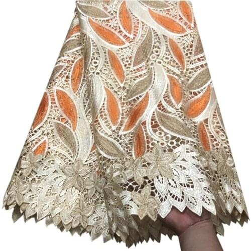 2021 Beautiful African Lace Fabric New Design Guipure Cord Lace Fabric High Quality Nigerian Mesh Tulle Lace Fabric For Wedding