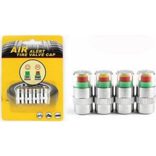 4Pcs Auto Car Tire Air Pressure Monitor Alert Indicator Tire Valve Cap Gauge Stem TPMS Tire Pressure Monitoring Tyre Accessories