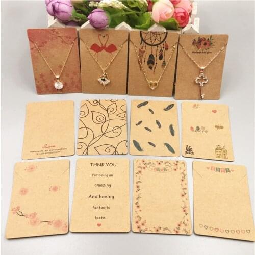 50 pcs 7x5cm Handmade Lovely Jewelry Cards Necklace/Hand rope Pendant Packing Cards Paper Jewelry Displays Cards For DIY