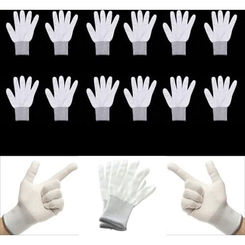 4/6/12Pairs White Wrap Gloves Special Car Film Change Color Film Glove Tool Car Wrap Vinyl Sticker Car Window Film