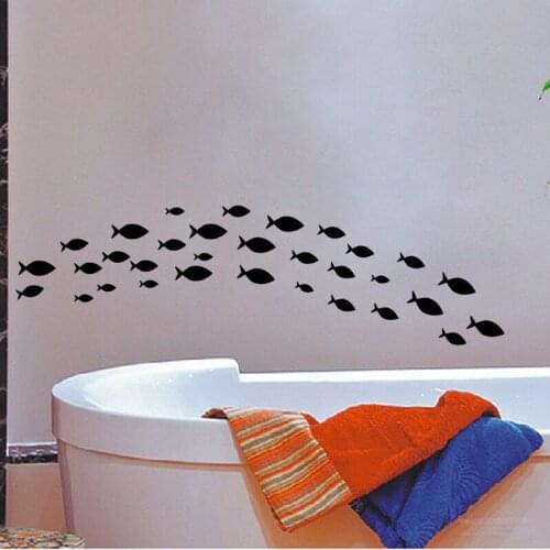 70pcs 3 Size Cute Fish Undersea Animal Wall Sticker Bathroom Kitchen Ocean Fish Pet Animal Ocean Wall Decal Washroom Vinyl