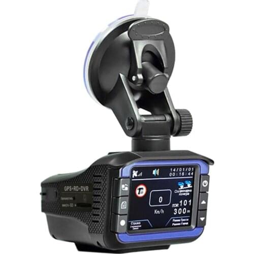 3 in 1 Car HD 1280X720P Driving Recorder DVR Camera Speed Detection Anti R-Adar Detector GPS Support Russian Voice