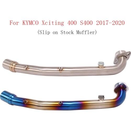 Slip on Motorcycle Exhaust System Front Header Connection Link Pipe for KYMCO Xciting 400 S400 2017 2018 2019 2020