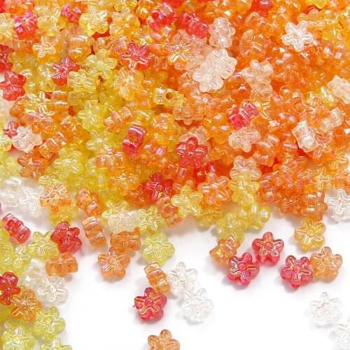 20pcs 6.5mm Acrylic Flower Beads for Children Multicolor Loose Spacer Bead for Jewelry Making DIY Handmade Bracelets Accessories