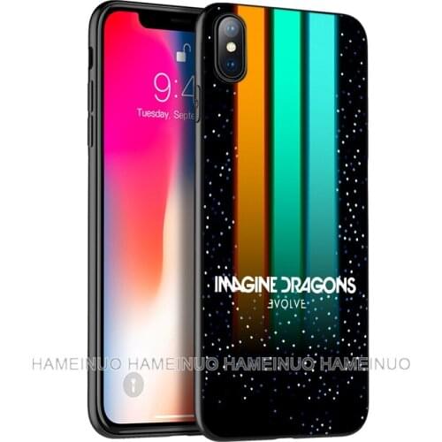 Black tpu case for iphone 5 5s SE 2020 6 6s 7 8 plus X 10 XR XS 11 pro MAX silicon cover imagine dragons night music