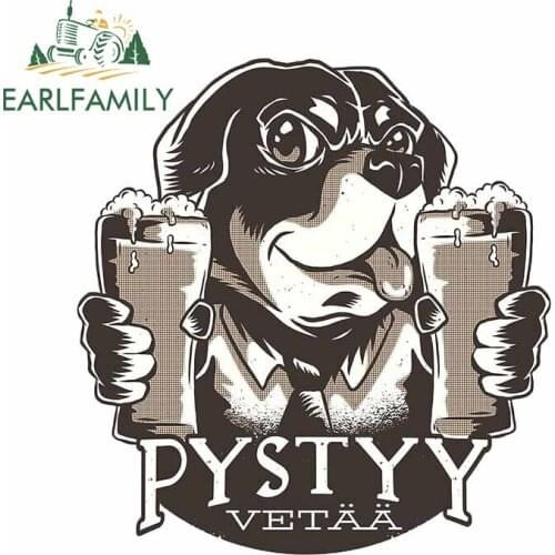 EARLFAMILY 13cm x 12.2cm for Lift The Cups Dog Cute Decal Vinyl Car Stickers Personality Surfboard Sunscreen Occlusion Scratch